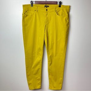 Eileen Fisher Organic Cotton Yellow Denim Skinny Leg Pants